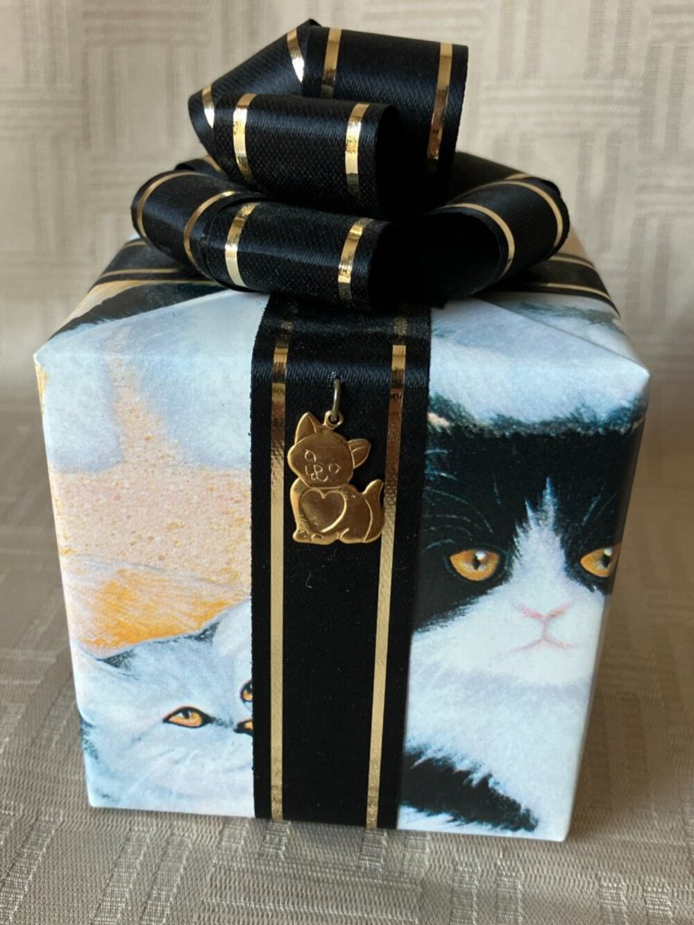 Cat Themed J & J Music Box Wrapped Package "You Are My Sunshine"